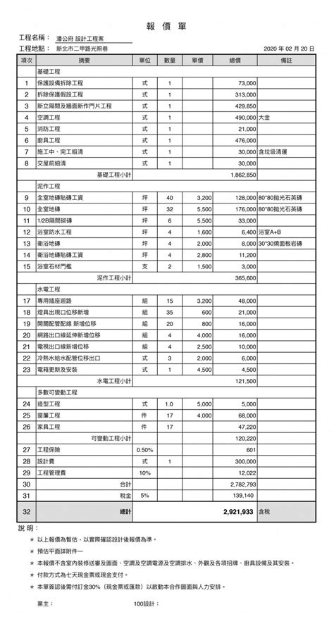 愛菲爾報價單|愛菲爾室內裝修有限公司